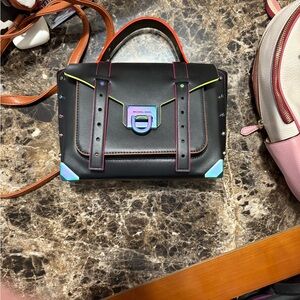 Michael Kors Black Satchel with Modern Geometric Design